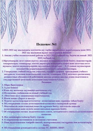 Педкеңес №1