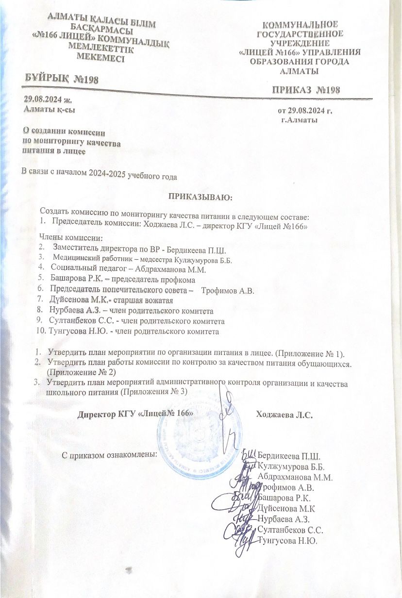 Приказ о деятельности бракеражной комиссии 2024-2025 у.г.